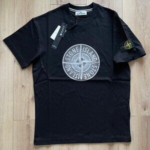 STONE ISLAND MEN'S COTTON BLACK T-SHIRT SMALL